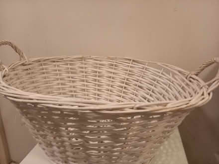 Photo of free White wicker basket (Canford Heath, BH17) #1