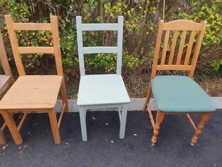 Photo of free 5 wooden dining chairs (SO41 Milford on sea) #1