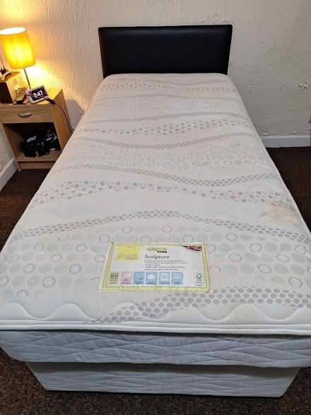 Photo of free Single divan bed, mattress and headboard (Walton on the Hill L4) #1