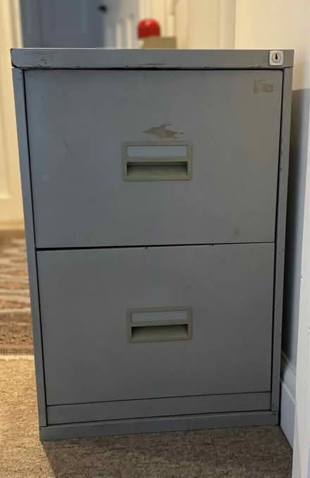 Photo of free Two-drawer metal filing cabinet (Near Boston Manor tube station) #1