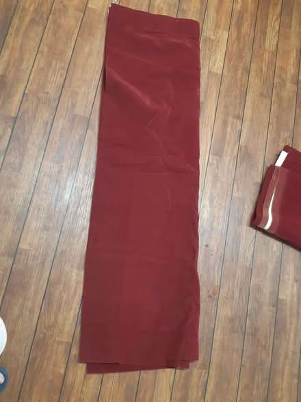 Photo of free Red velvet/suede curtains (Sheringham NR26) #2