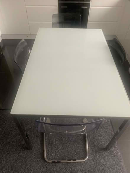 Photo of free Ikea Torsby glass table or desk (Stoke Newington Church Street) #2