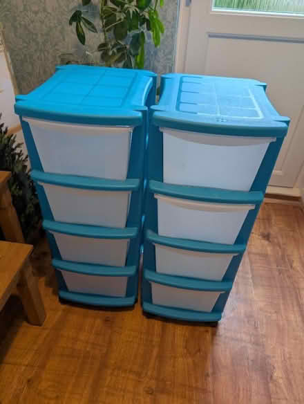 Photo of free Blue plastic tower drawers storage (Churchgate EN8) #1