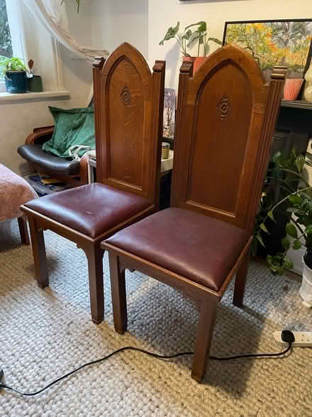 Photo of free Old Gothic Church Chairs (Fulham) #2