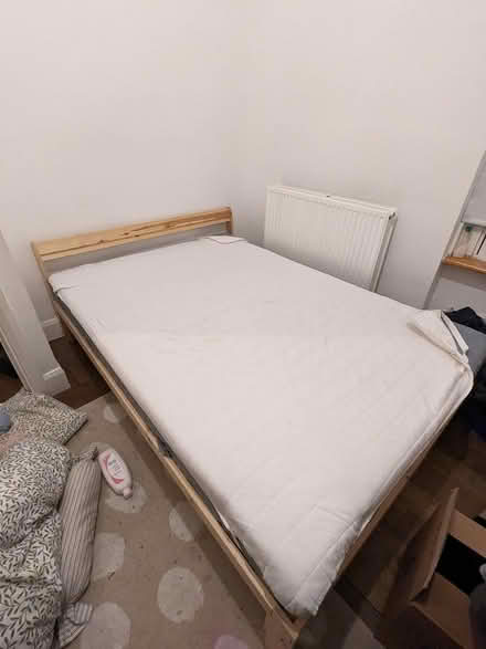 Photo of free IKEA double bed, mattress and cover (Wood Green N22) #2