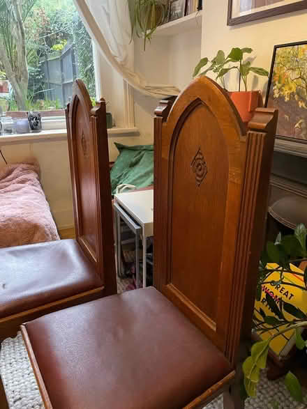 Photo of free Old Gothic Church Chairs (Fulham) #3