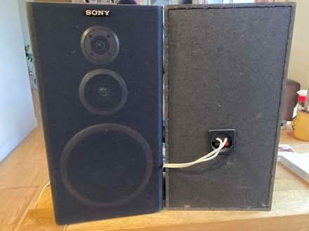 Photo of free Sony speakers (pair) with floor stands (Steyning BN44) #2