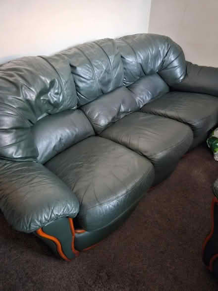 Photo of free Leather 3 seater sofa and armchair (Chatham, ME4) #2