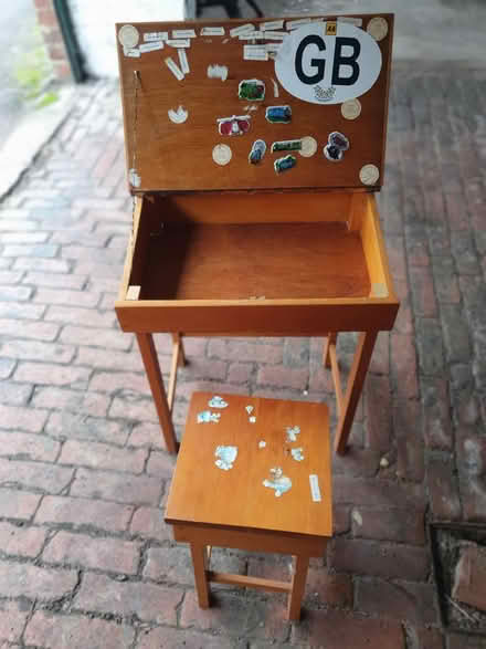 Photo of free Child's Wooden Desk & Stool (Kibworth LE8) #2