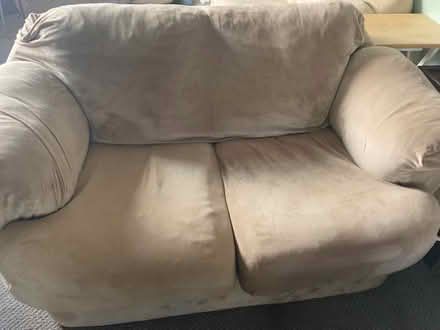 Photo of free Couch and love seat w slip covers (Central Irvine) #2