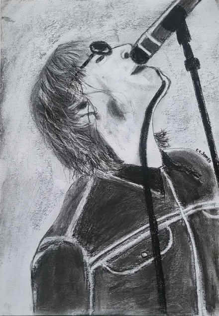 Photo of free Liam Gallagher Charcoal Drawing (Rackheath NR13) #1