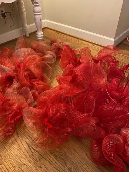 Photo of free Red glitter mesh ribbon (Pelham) #1