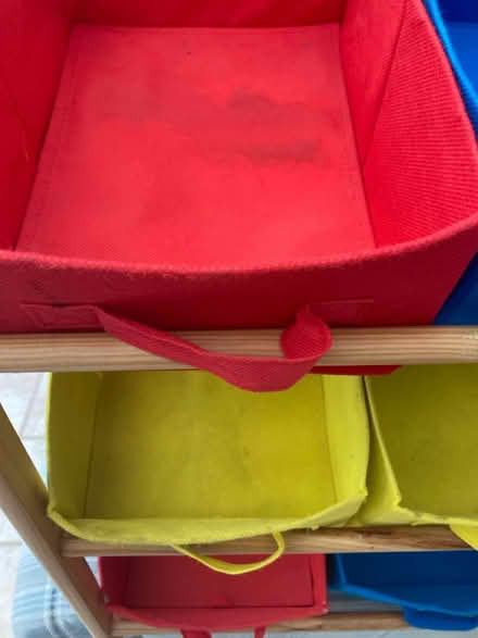 Photo of free Canvas storage unit blue red (Corby) #3