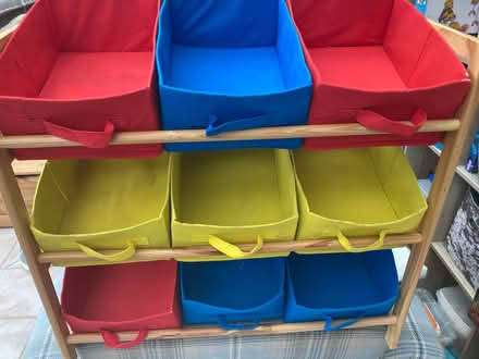 Photo of free Canvas storage unit blue red (Corby) #1