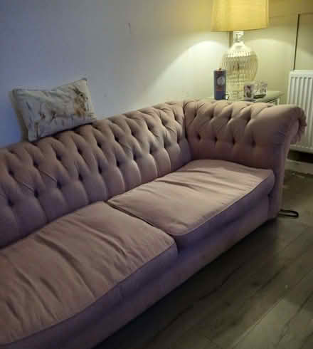 Photo of free Large Dusky Pink Chesterfied Sofa (Clayton Brook PR5) #2