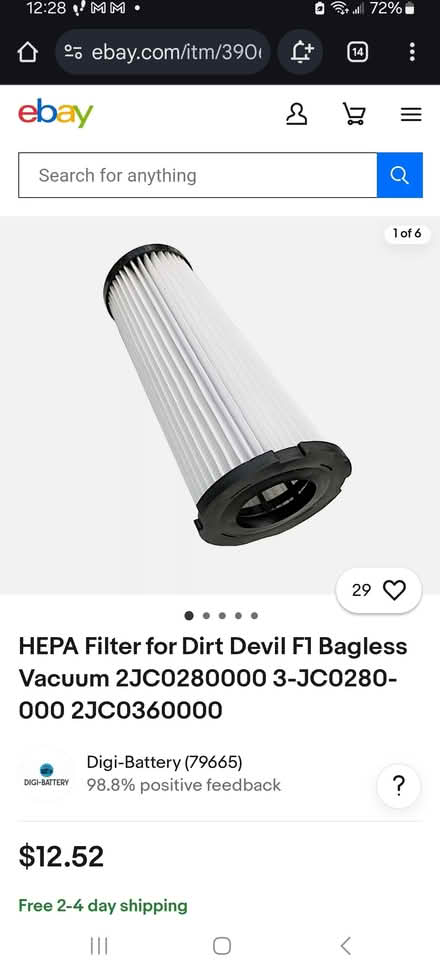 Photo of free Hepa filter Dirt Devil (Central Santa Cruz) #1