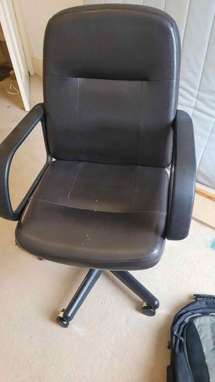 Photo of free Brown leather office chair (Cottingham Hu16) #1