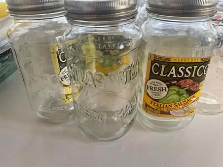 Photo of free 7 glass mason jars- size 24oz (Cary park subdivision) #1