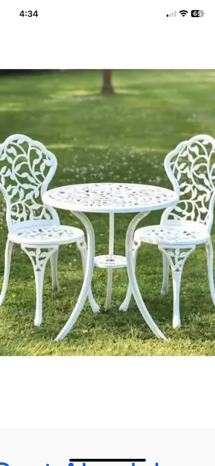 Photo of Ornate iron garden chair set (Meifod SY22) #1