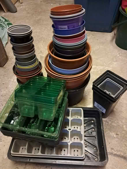 Photo of free Assorted plastic plant pots (Wirksworth) #1