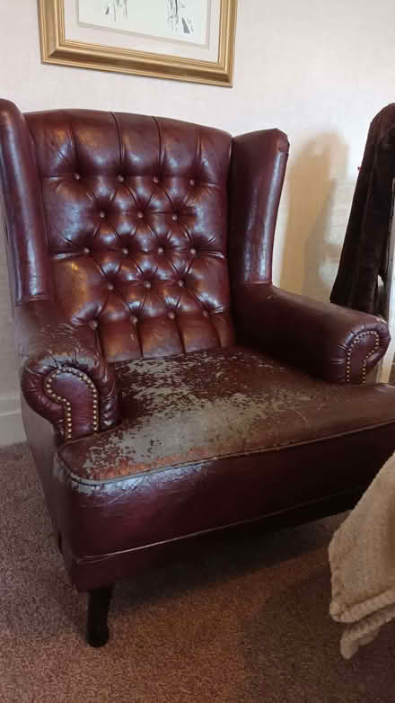 Photo of free Chesterfield Queen Anne style winged Armchair (Southport PR8) #1