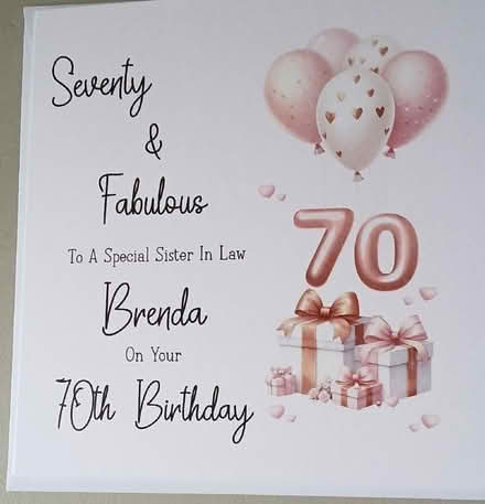 Photo of free 70th birthday card sister-in-law Brenda (South Croydon CR2) #1