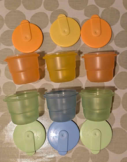 Photo of free 10 Small plastic pots with lids (Baldock SG7) #1