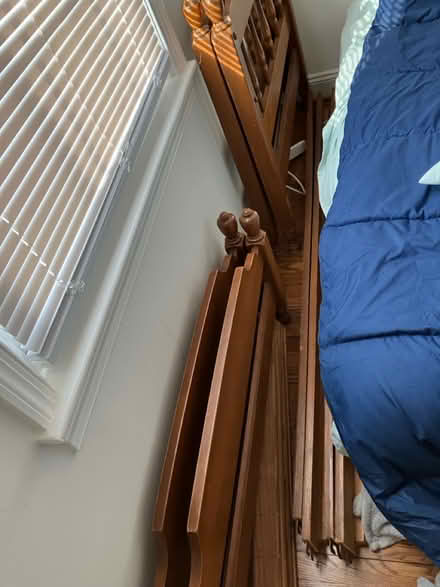 Photo of free Twin wooden bunk bed frame (Alexandria) #1