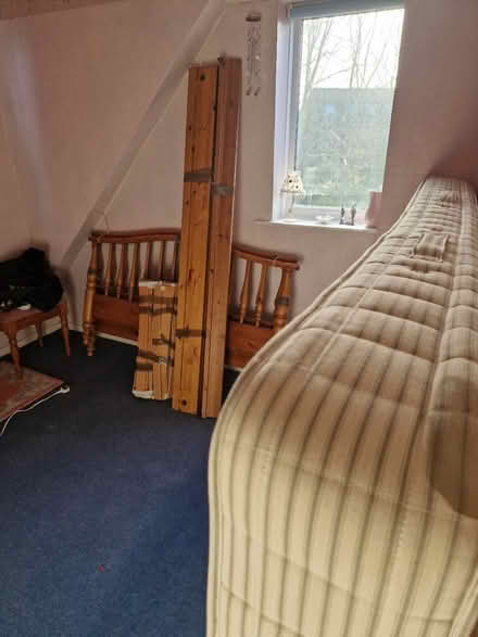 Photo of free Pine Double bed and exc mattress (Behind TGIF Granley Gdns) #1