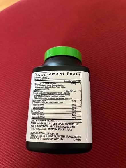 Photo of free Zenwise Digestive Enzymes (Warrenton near Staples) #2