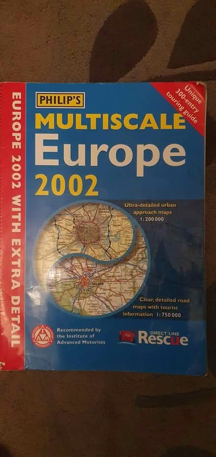 Photo of Europe road/driving map (BD15 nr Bingley) #1