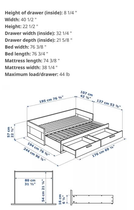 Photo of free IKEA brimnes day bed - pull out (Capitol Hill) #1