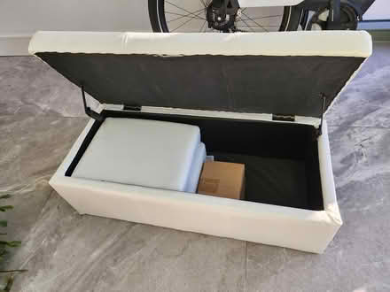 Photo of free Blanket Box (white, padded) (Blackrock village, Dublin,) #2