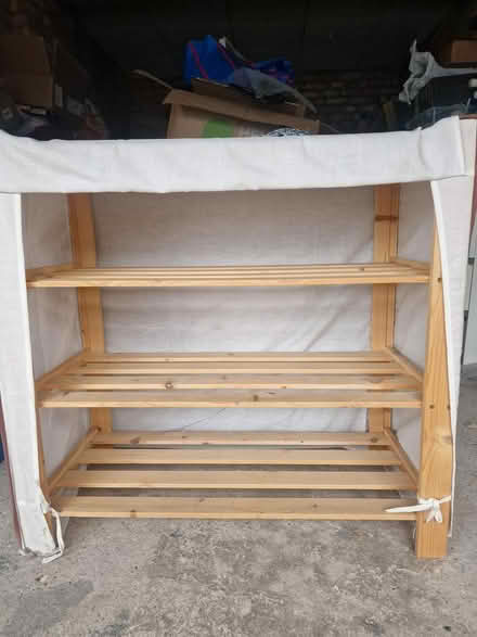 Photo of free Wooden shelf/shoe storing unit (Wakefield WF12RY) #3