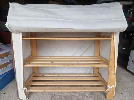 Photo of free Wooden shelf/shoe storing unit (Wakefield WF12RY) #1