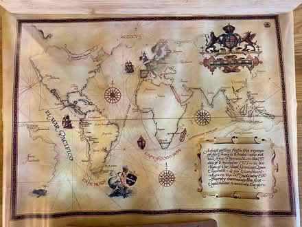 Photo of free Poster charting the voyage of Sir Francis Drake 1557-80 (Craigdam AB51) #1