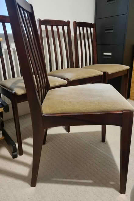 Photo of free 4 dark wood dining chairs (Near Lowther Gardens FY8) #3