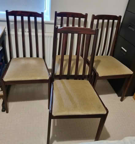 Photo of free 4 dark wood dining chairs (Near Lowther Gardens FY8) #1