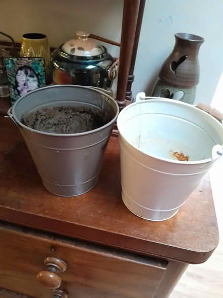 Photo of free Two metal olant pots with handles (Earley RG6) #1