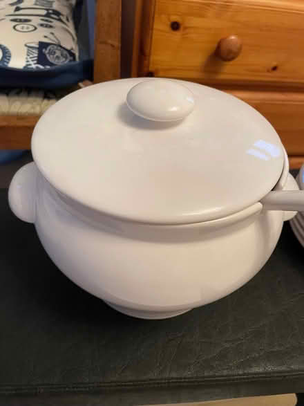 Photo of free Soup Tureen with Ladle and six soup bowls and saucers (Ducklington OX29) #1