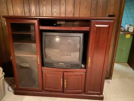 Photo of free Solid wood entertainment center (Westchester IL) #3