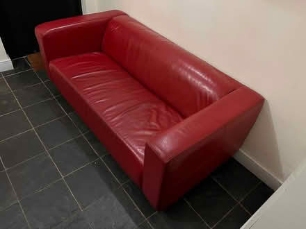 Photo of free Red leather settee (Stanley (PH1)) #2
