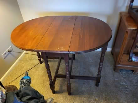 Photo of free Folding table and 2 chairs (Westmont, IL. 59th and Cass) #1