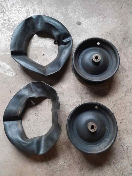 Photo of free Wheelbarrow wheels and inner tubes (Beer) #1