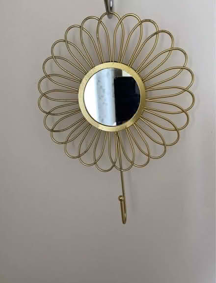 Photo of free Wall Mirror w/ Hook Sun Sunflower Compact Decorative Gold | (Stone Cross BN24) #1