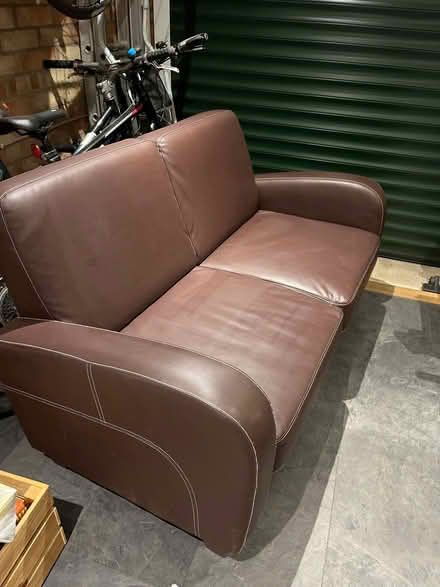 Photo of free 2 seater faux leather sofa (Longworth OX13) #1