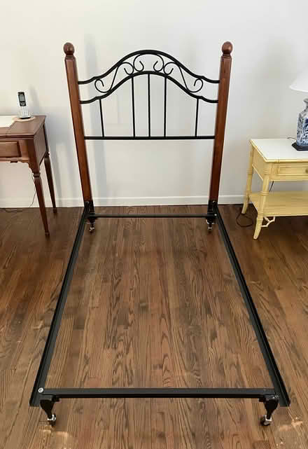 Photo of free Twin Size Headboard & Metal Frame (Holmdel/Takolusa Drive) #2