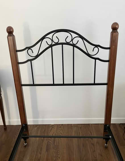 Photo of free Twin Size Headboard & Metal Frame (Holmdel/Takolusa Drive) #1