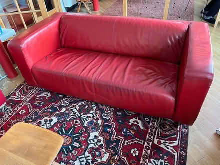 Photo of free Red leather settee (Stanley (PH1)) #1