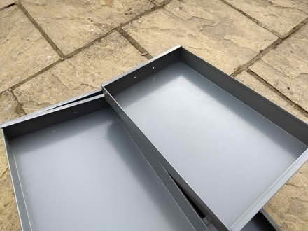 Photo of free 11 Grey steel trays (Scotches DE56) #1